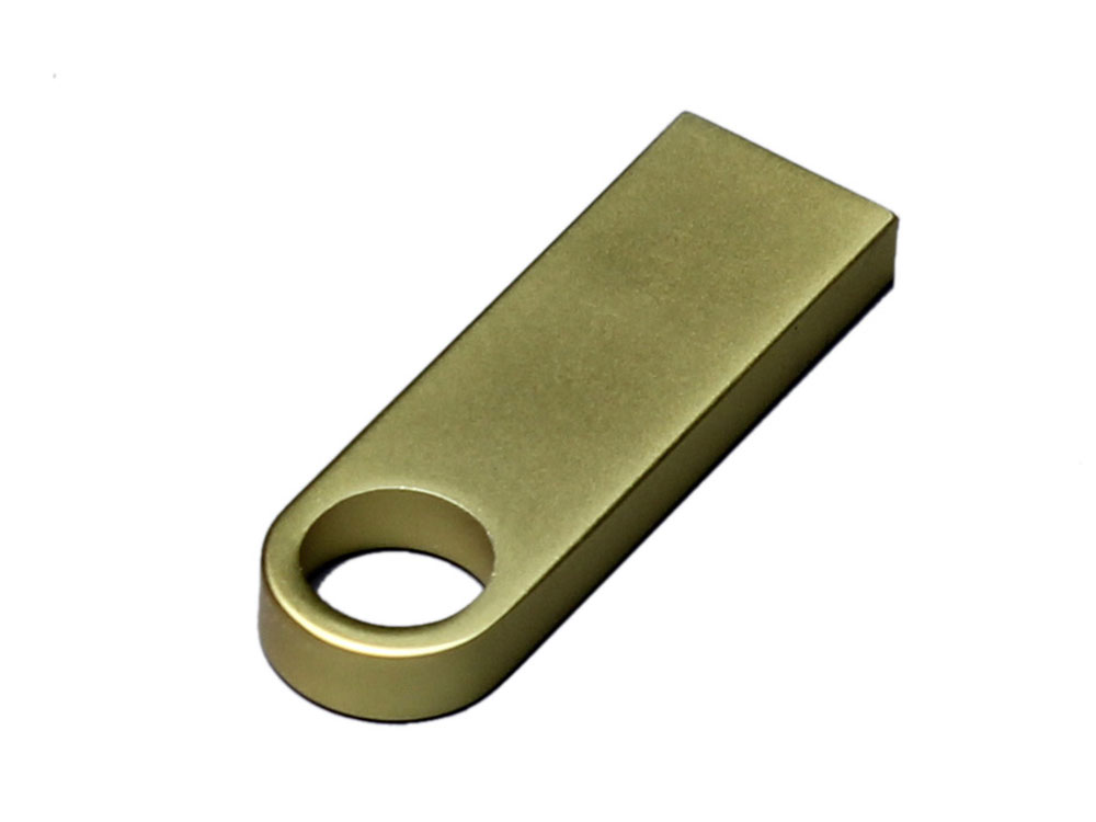 USB 3.0-флешка на 64 Гб с мини чипом и круглым отверстием, золотистый-2