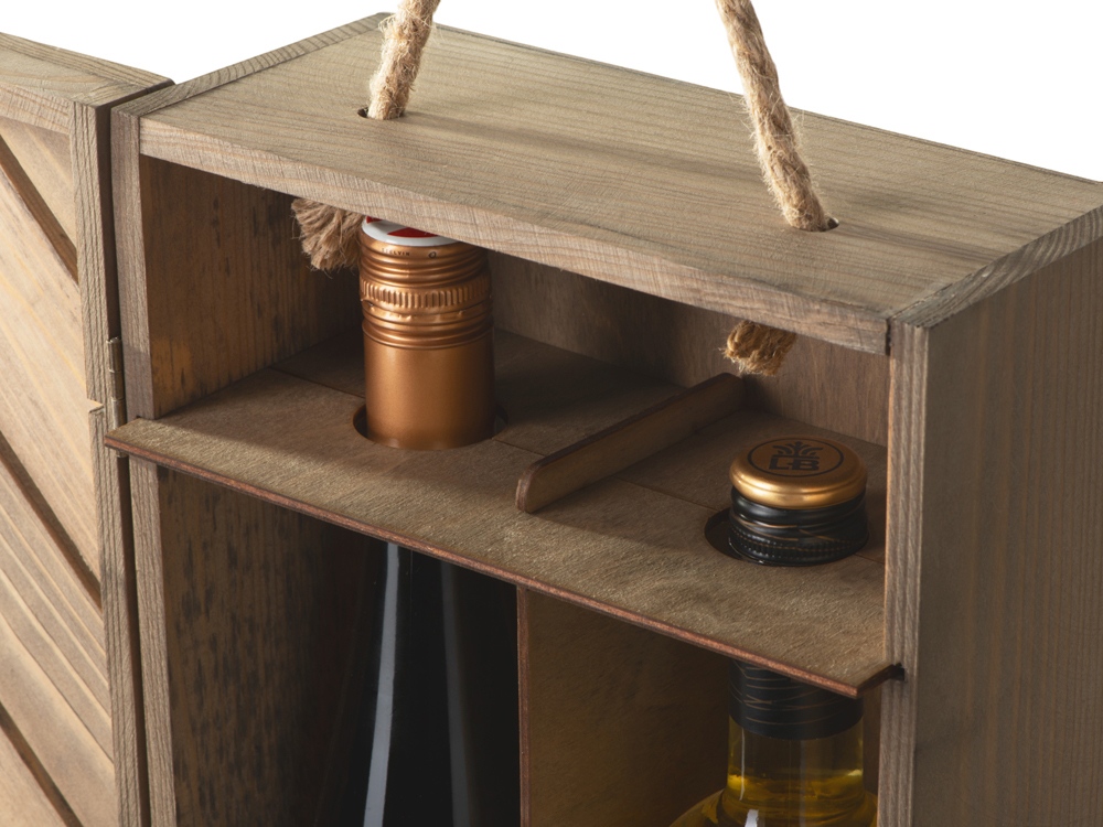 Коробка подарочная из массива дерева для 2х бутылок-7