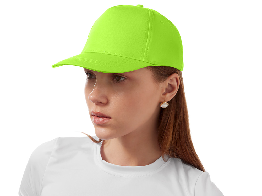 Бейсболка Мемфис 230 5-панельная, яблочно-зеленый-2