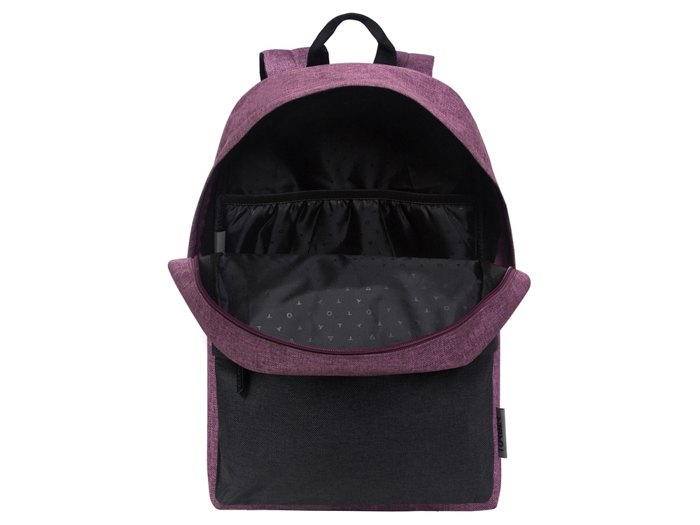 Рюкзак TORBER ГРАФФИТИ, фиолетовый с карманом черного цвета, полиэстер меланж, 42 х 29 x 19 см-5