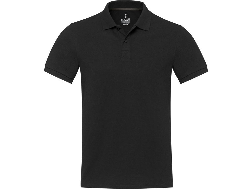 Emerald поло унисекс с коротким рукавом из переработанных материалов Aware™. - Черный-1