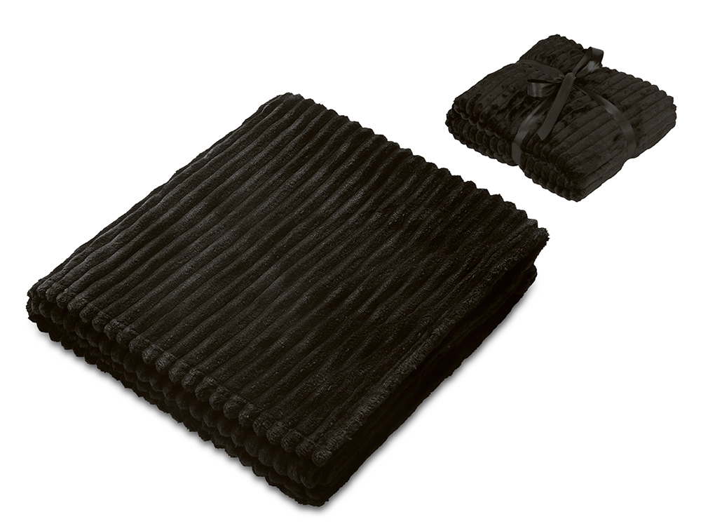 Плед Wave флисовый, черный-0