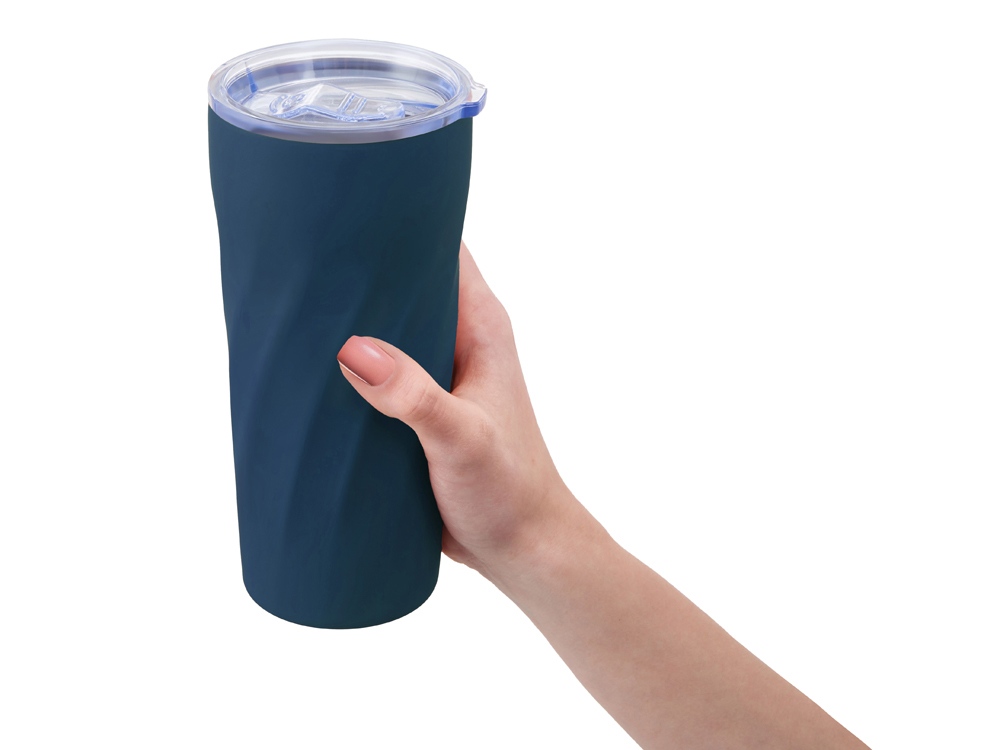 Подарочный набор FAMILY с термосом и термокружкой, темно-синий-3