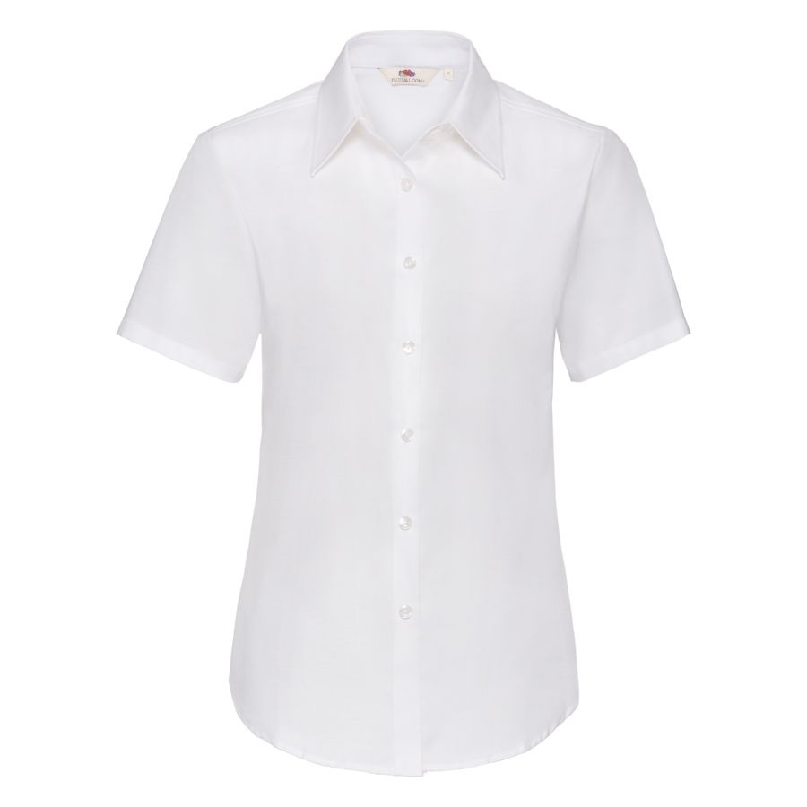 Рубашка женская SHORT SLEEVE OXFORD SHIRT LADY-FIT 130, белый-0