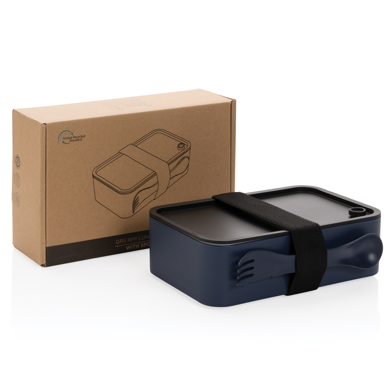 Ланч-бокс из переработанного полипропилена со столовым прибором (стандарт GRS)-1