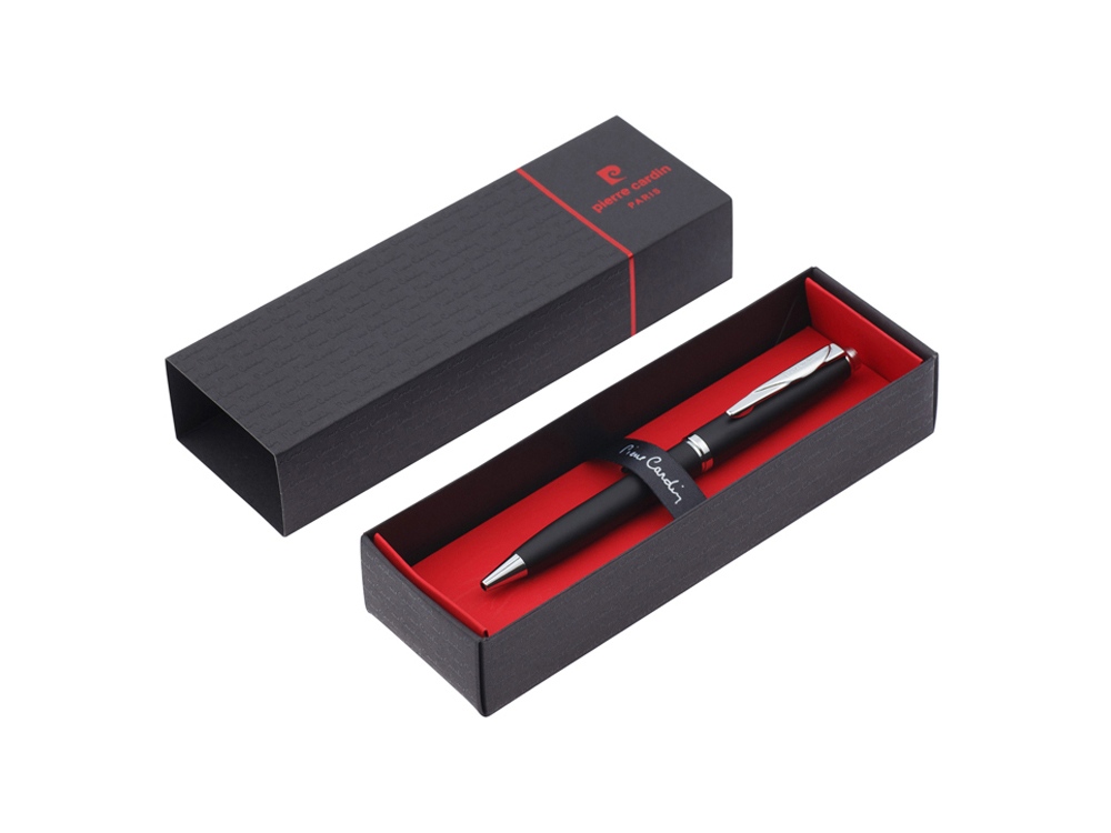 Ручка шариковая Pierre Cardin GAMME Classic с поворотным механизмом, черный матовый/серебро-5