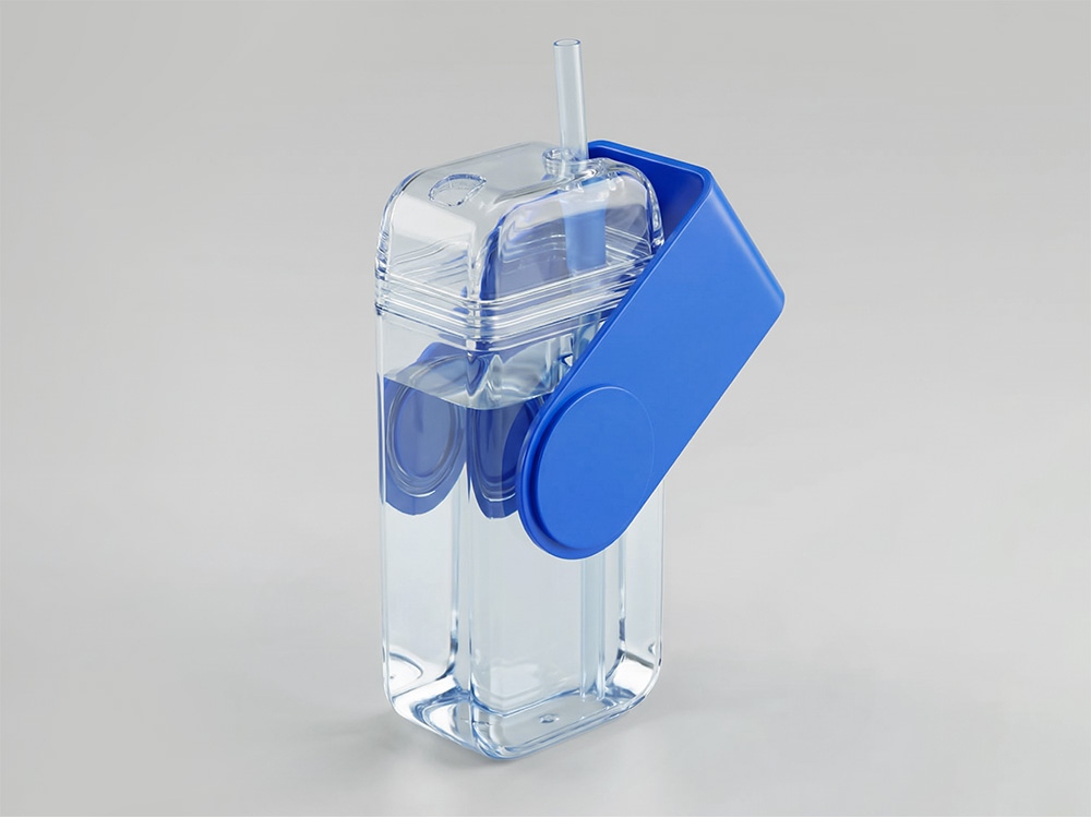 Бутылка для воды JUICY DRINK BOX, синий-0