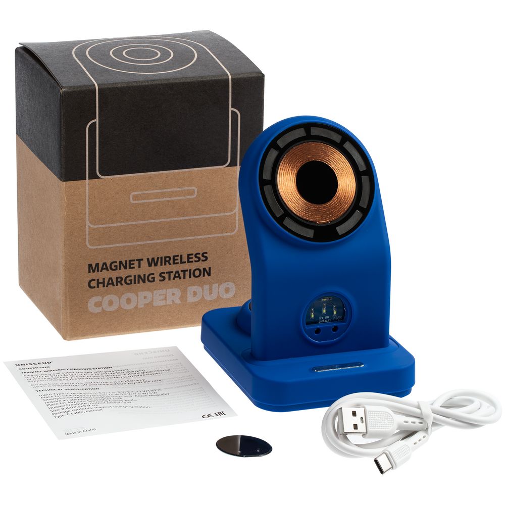 Зарядная станция с подсветкой Cooper Duo, синяя-5