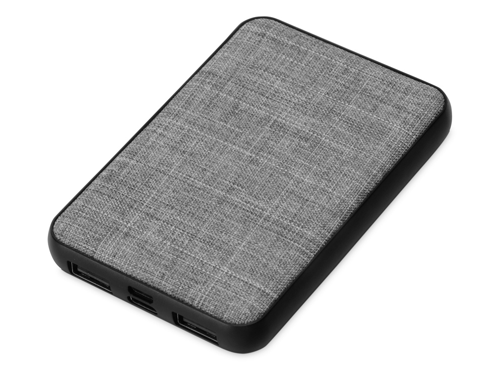 Портативное зарядное устройство из rPET Reborn, 5000 mAh, серый-0
