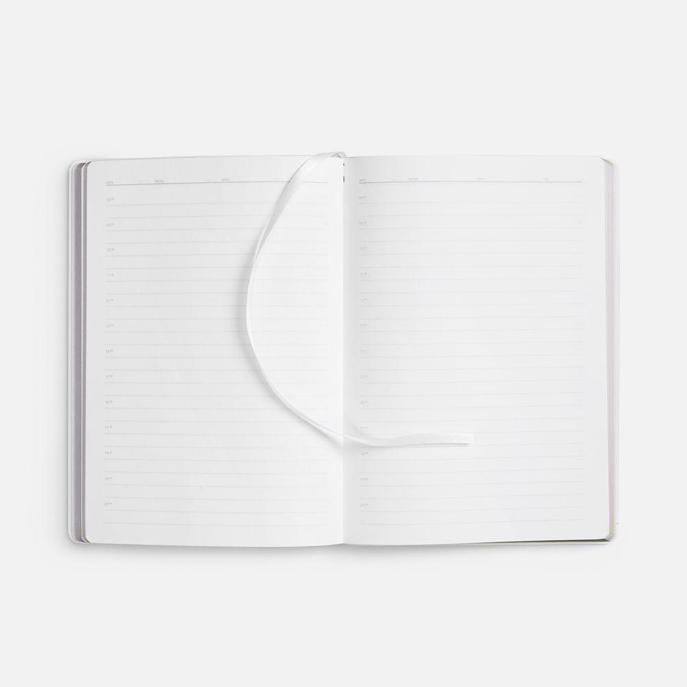 Ежедневник Nebraska Flex, недатированный, белый с золотистым-4