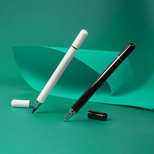 Ручка шариковая + карандаш вечный 2 в 1, черный-10