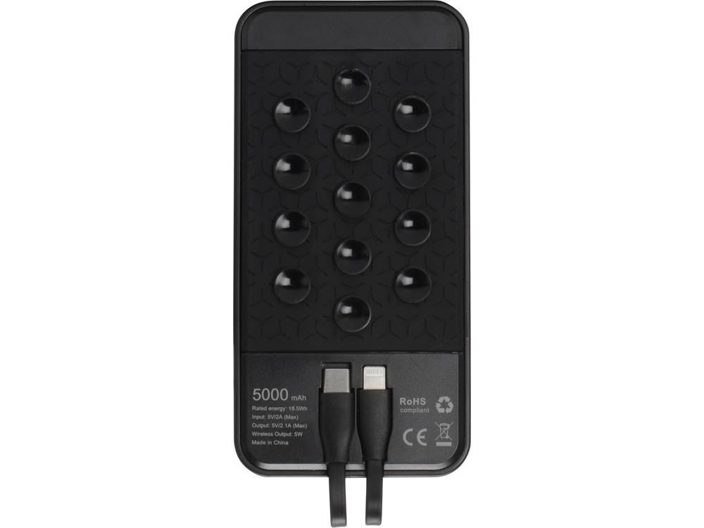 Портативное беспроводное зарядное устройство Octopus Air, 5000 mAh, черный-4