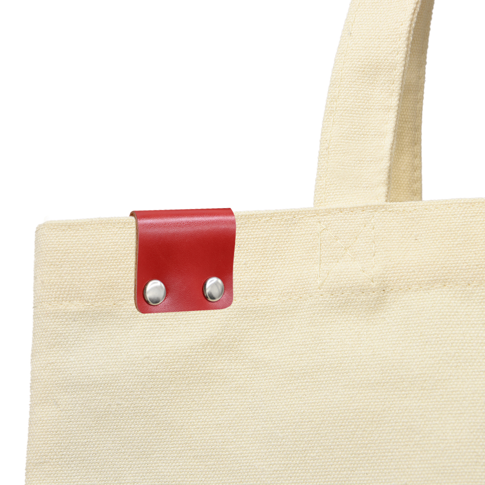 Сумка для покупок IVORY 325 г/м² с PU нашивкой, Красный-2