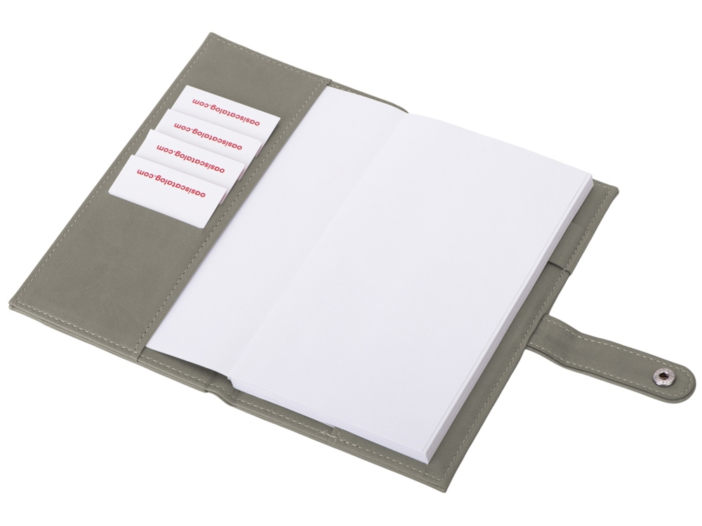 Блокнот-кошелек с сменным блоком А6 Wall Street, 64 листа, темно-серый-3