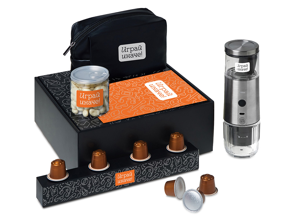 Подарочный набор Re:y. Boost с кофемашиной, капсулами и косметичкой-0