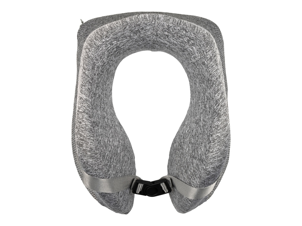 Подушка TORBER, дорожная, с эфектом памяти, серая, полиэстер, 20х27х10 см-0