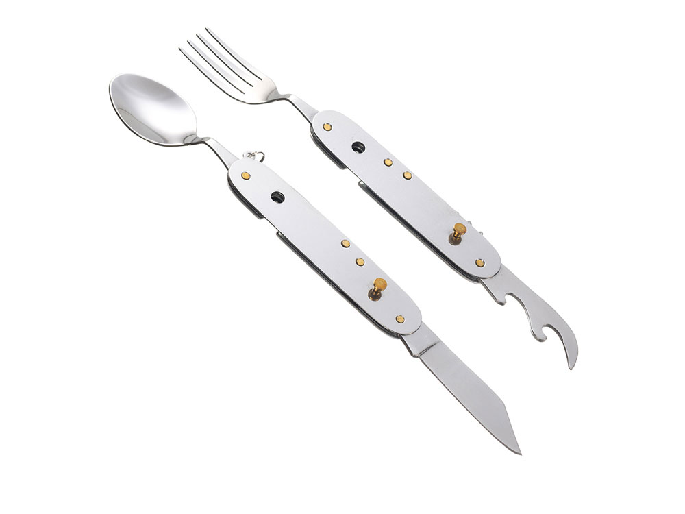 Нож перочинный Stinger, 109 мм, 8 функций, материал рукояти: нержавеющая сталь (серебристый)-4