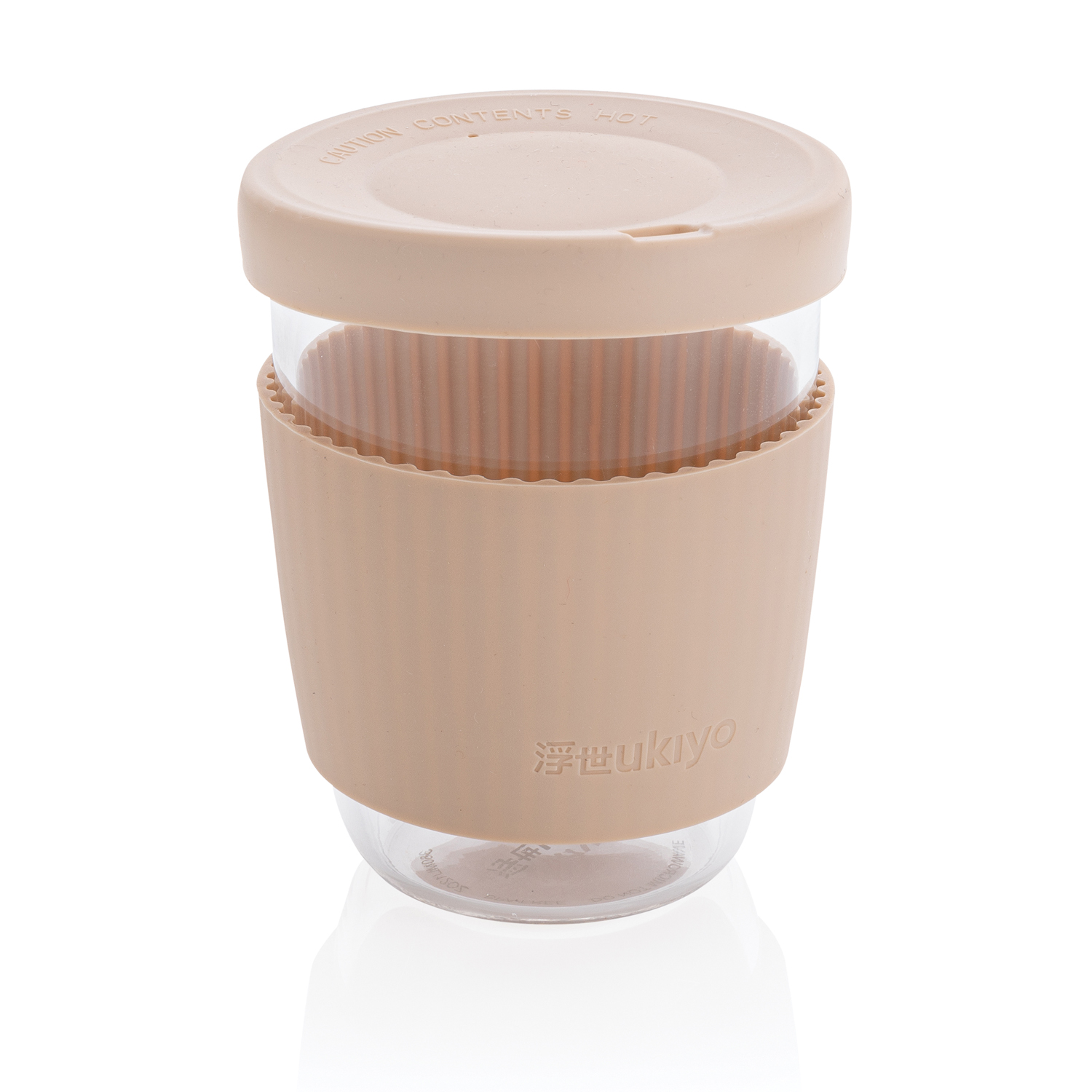 Стакан из боросиликатного стекла Ukiyo с силиконовой крышкой и держателем-0