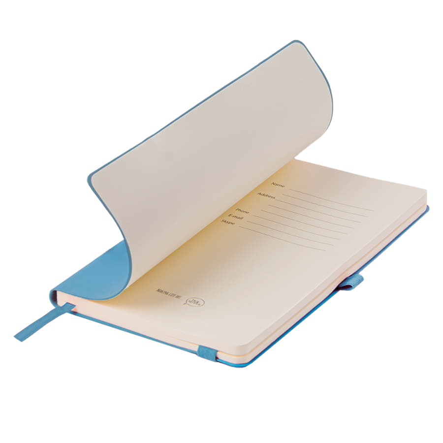 Бизнес-блокнот GRACY на резинке, формат А5, в линейку, лазурный-3