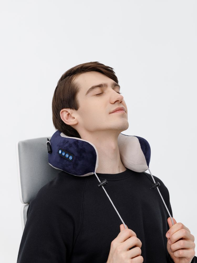 Дорожная подушка-массажер inRelax, синяя-5