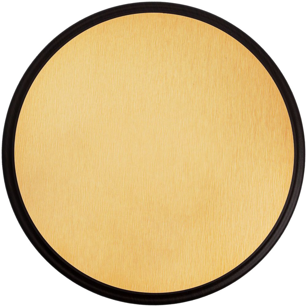 Плакетка Plaque, круглая, венге с золотистой пластиной-1