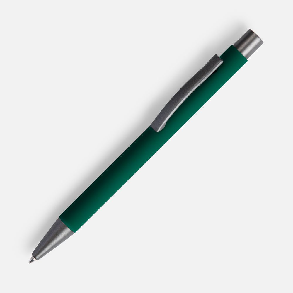 Ручка шариковая Atento Soft Touch, зеленая-0