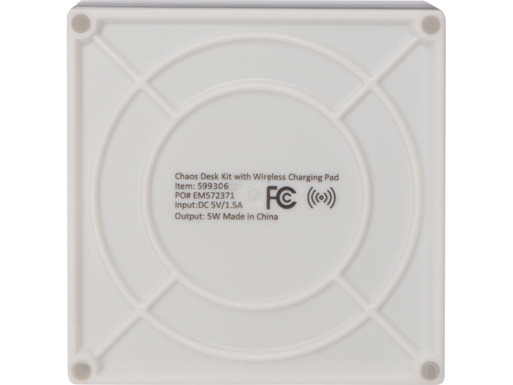 Настольный органайзер с функцией беспроводной зарядки, белый-12