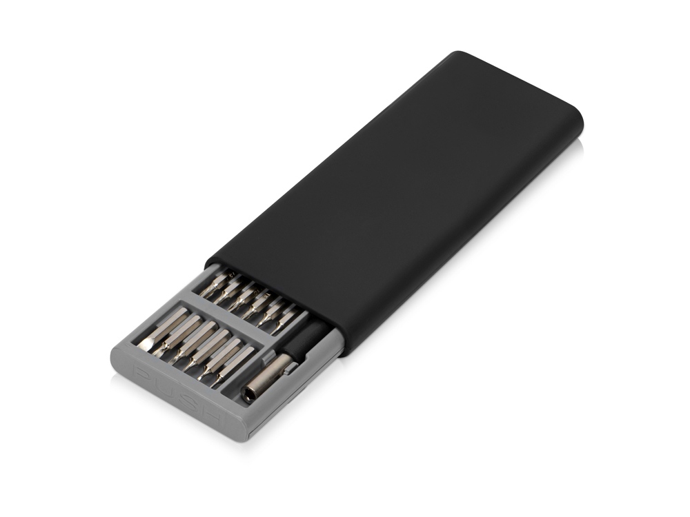 Отвертка с набором из 24 насадок Bits, черный-0