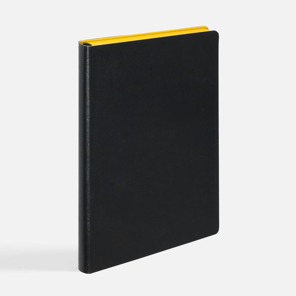Ежедневник Doppio, недатированный, черный с желтым-1
