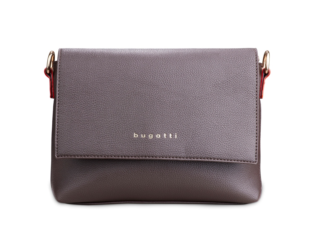 Сумка наплечная женская BUGATTI Ella, тёмно-коричневая, полиуретан, 27х9х20,5 см-2
