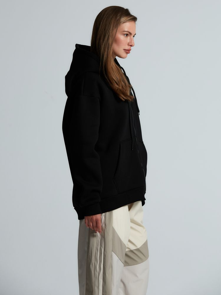 Толстовка унисекс оверсайз Zippy, черная-4