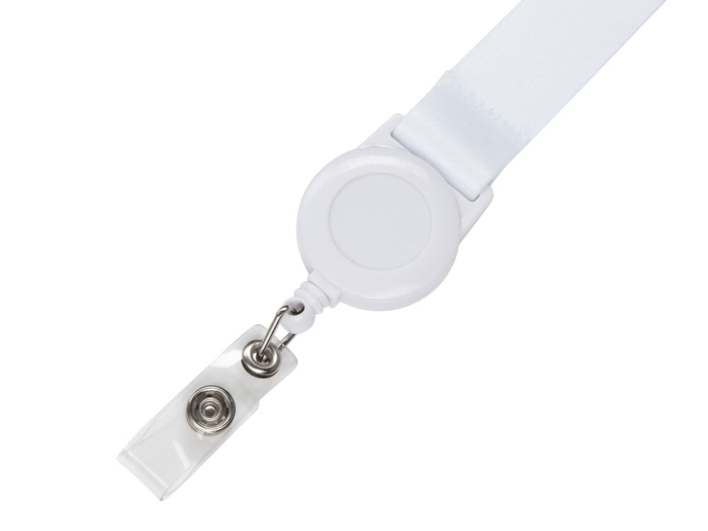 Ланъярд 2 см с ретрактором, белый-3