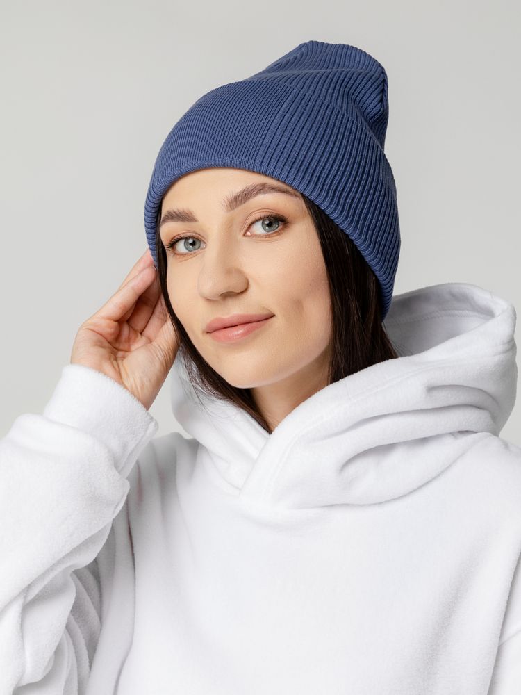 Шапка Real Rib, синяя (черника)-2