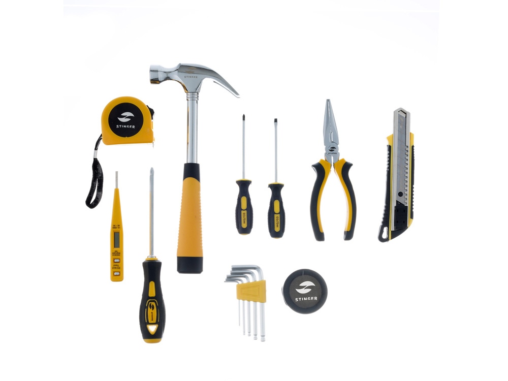 Набор инструментов Stinger, 15 инструментов, в пластиковом кейсе, 290х205x75 мм, синий-1