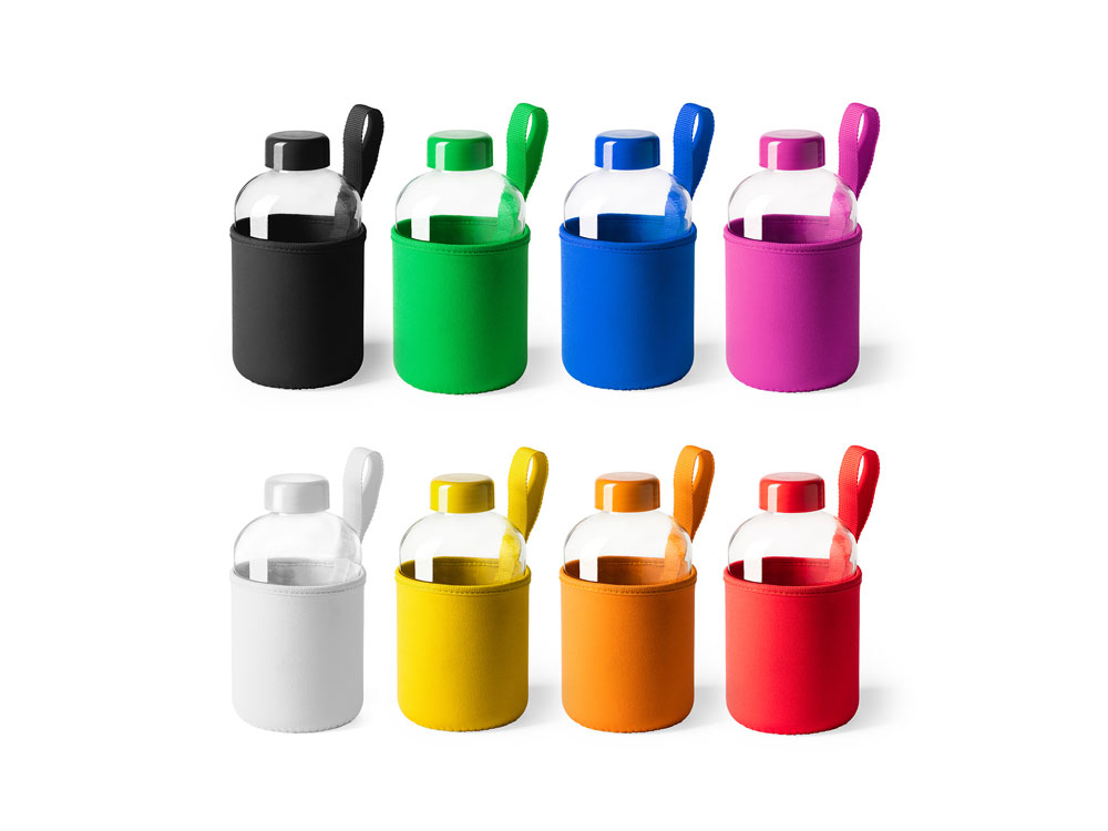 Бутылка стеклянная KASTER в неопреновом чехле, 600 мл, красный-3