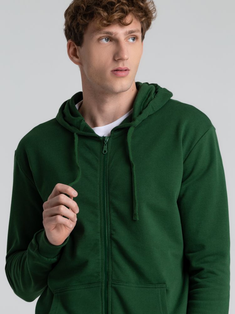 Толстовка на молнии с капюшоном Siverga Heavy 2.0, темно-зеленая-5