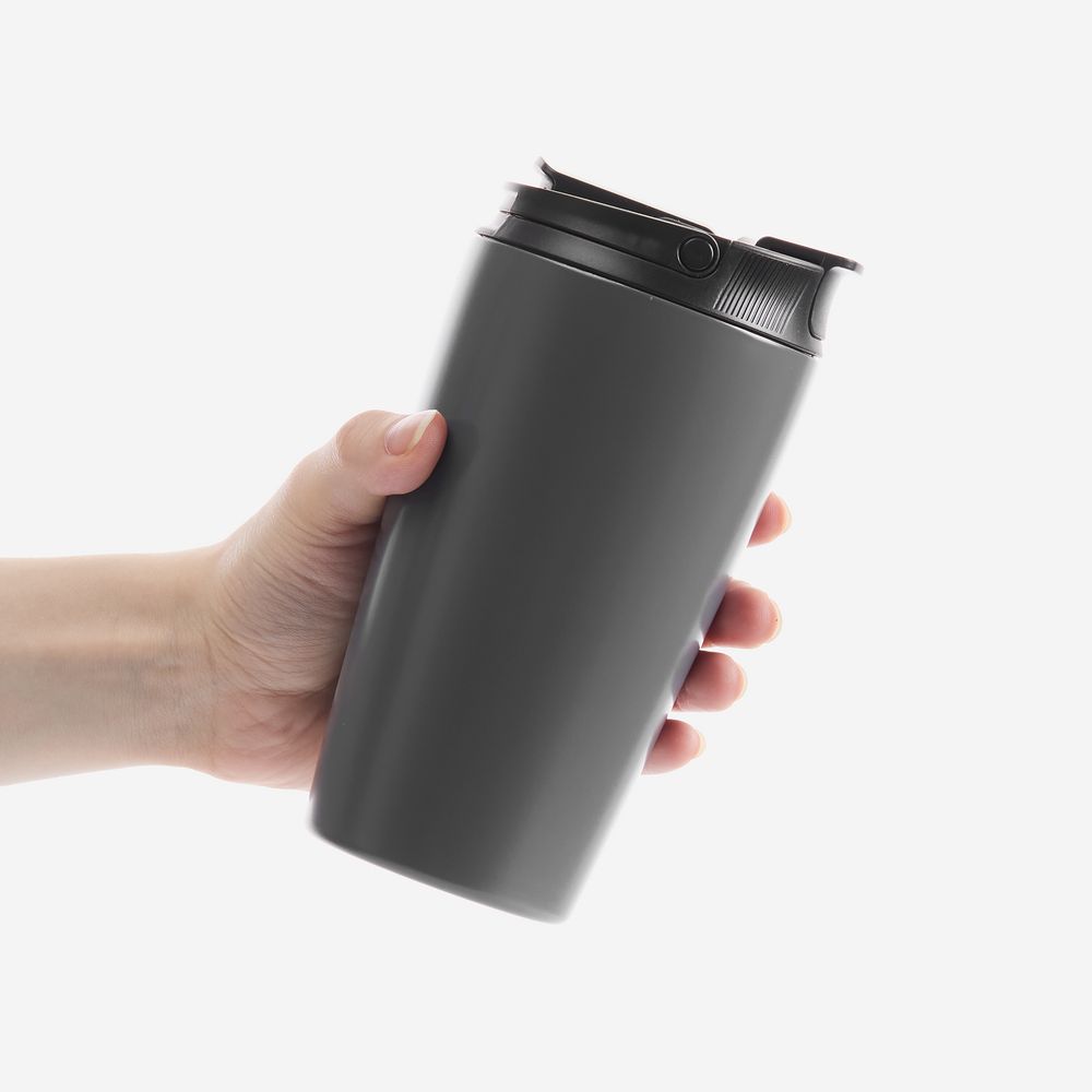 Термостакан с двумя поильниками Duetta, серый-3