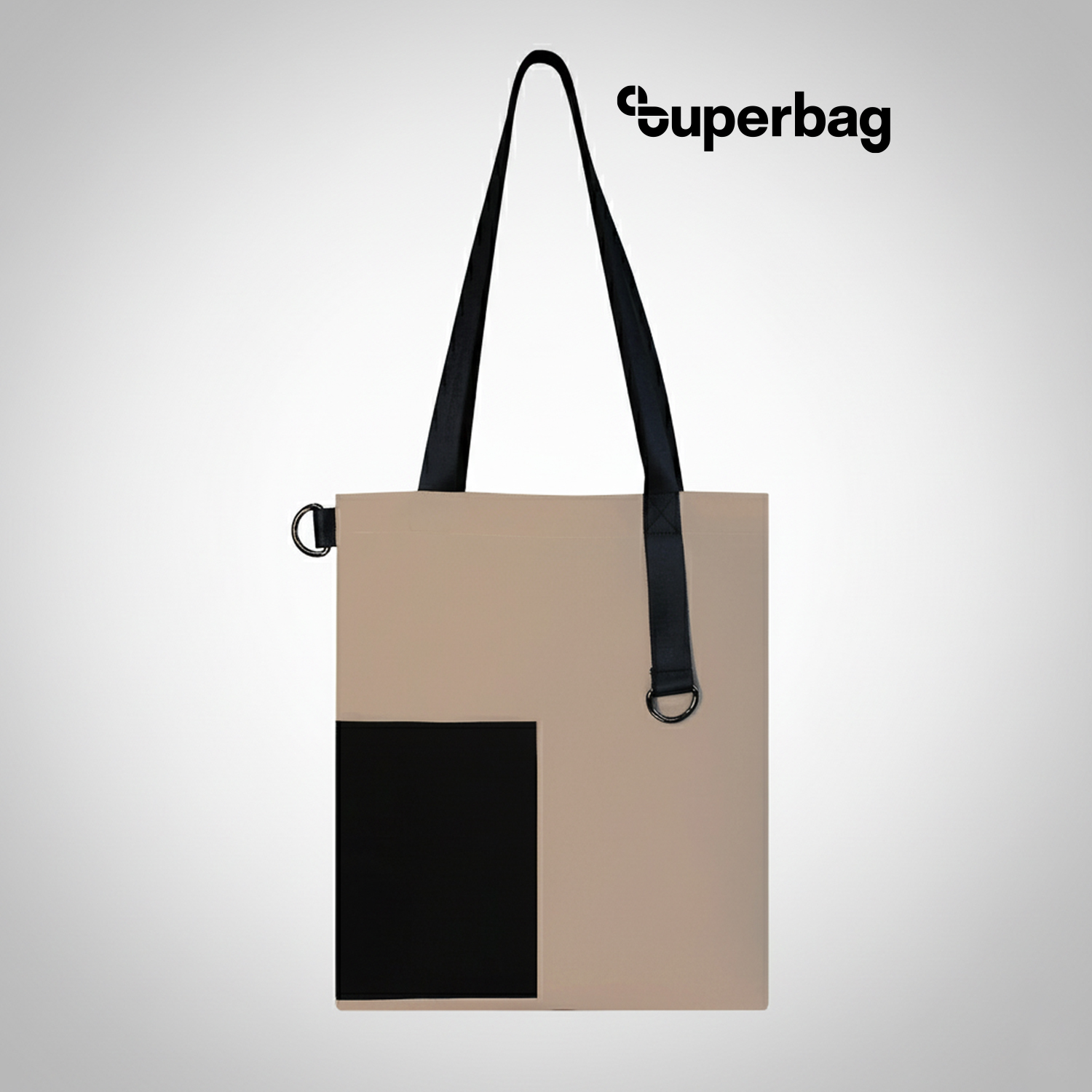 Шоппер Superbag Color (бежевый с чёрным)-0