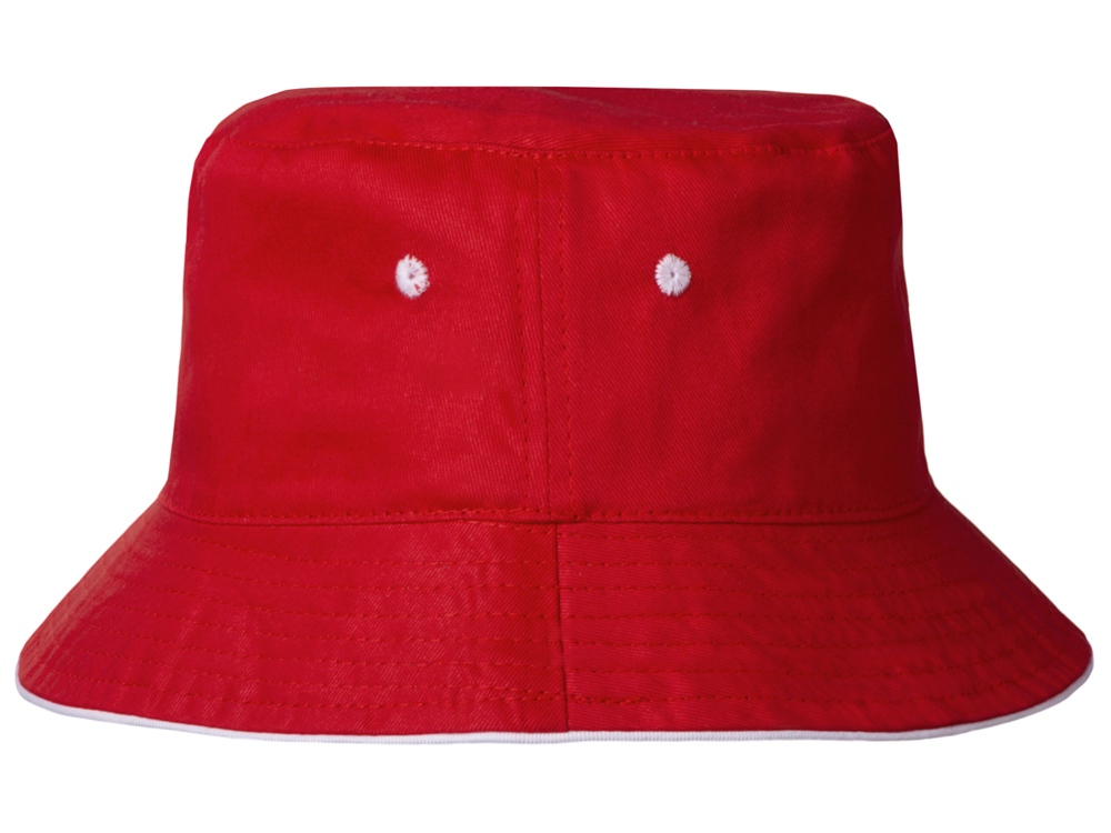 Панама с контрастной окантовкой , красный/белый-5