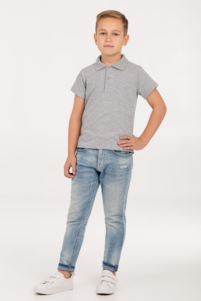 Рубашка поло детская Virma Kids, серый меланж-3