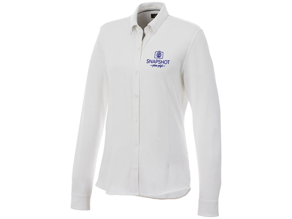 Женская рубашка Bigelow из пике с длинным рукавом, белый-4