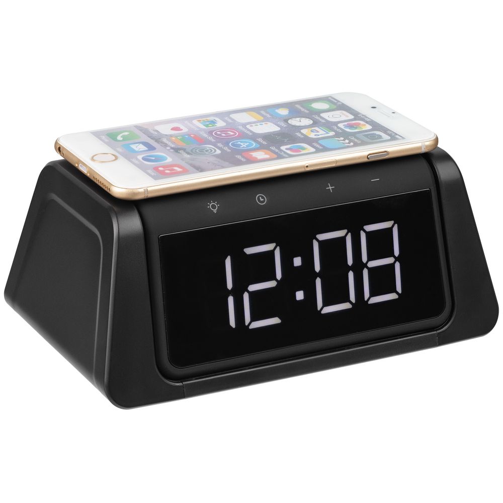 Настольный стерилизатор с беспроводной зарядкой и часами UV Depot, черный-1