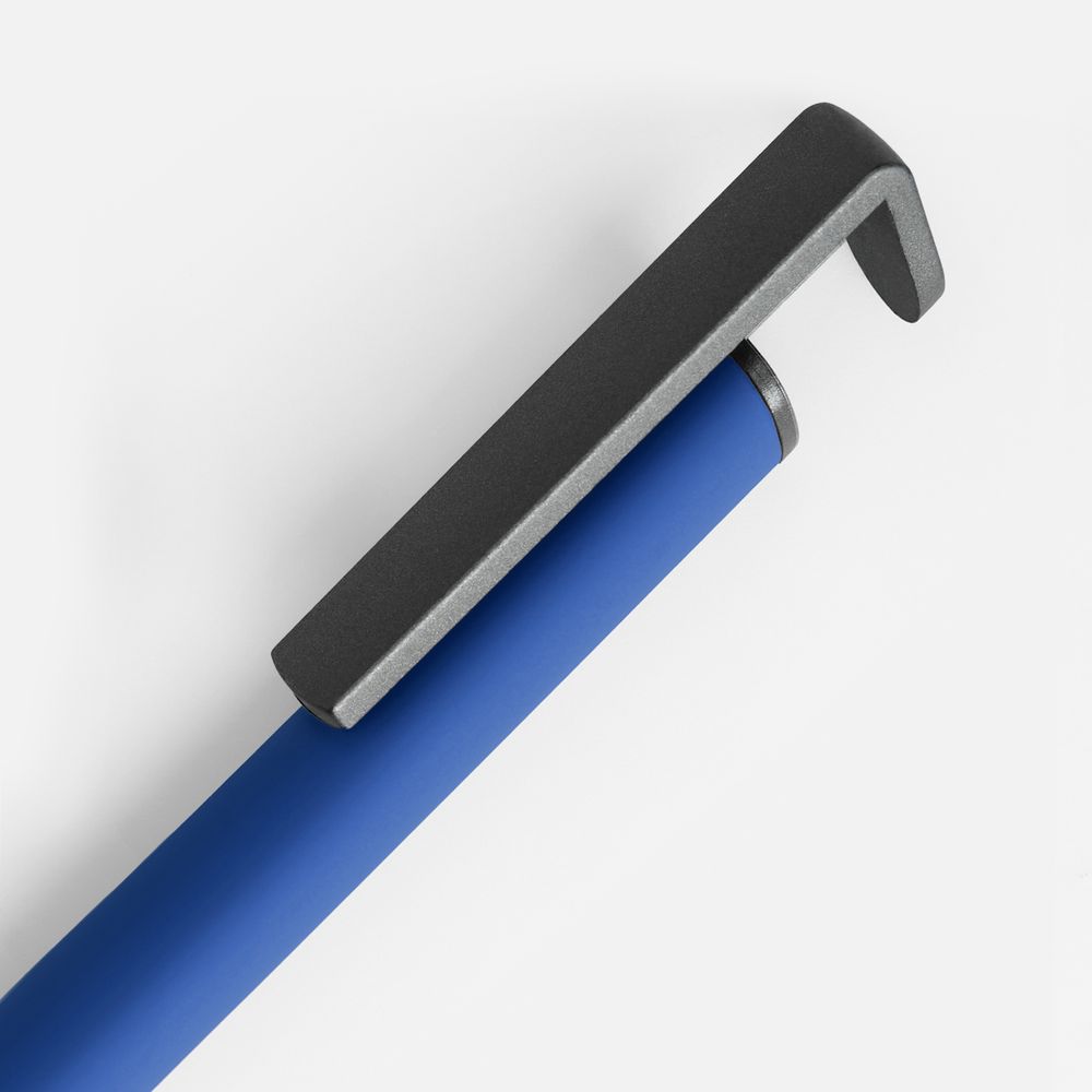 Ручка шариковая Standic с подставкой для телефона, синяя-2