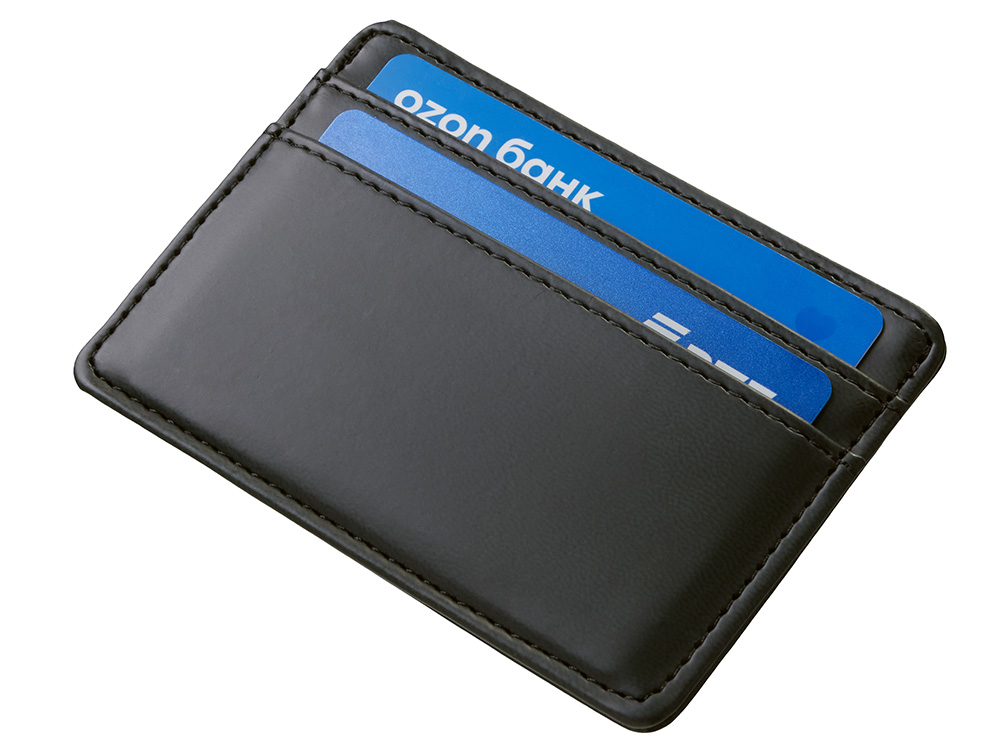 Картхолдер для двух карт и наличных денег с зажимом Crave, черный-3