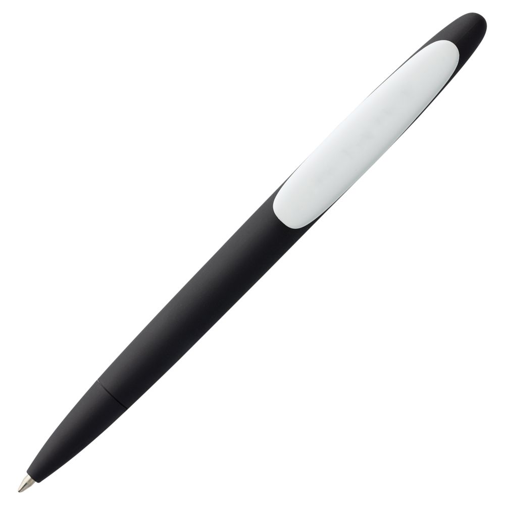 Ручка шариковая Prodir DS5 TRR-P Soft Touch, черная с белым-2