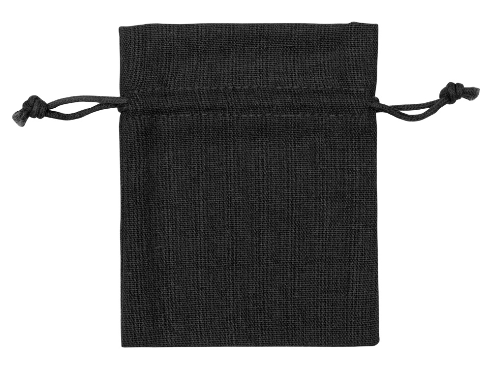Мешочек подарочный, лен, малый, черный-1