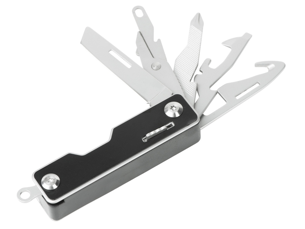 Мультитул-складной Canto 10-в-1 с защитным фиксатором, серебристый/черный-2