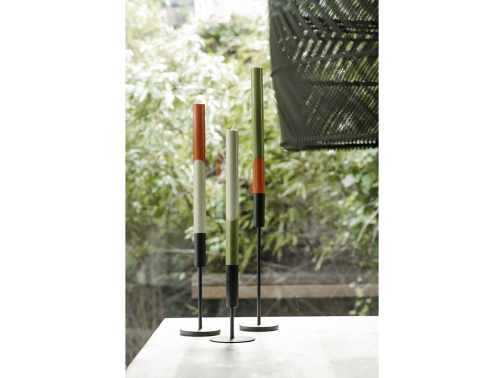 Originalhome Eden диагональные свечи - набор из 3 штук - Зеленый яркий-3