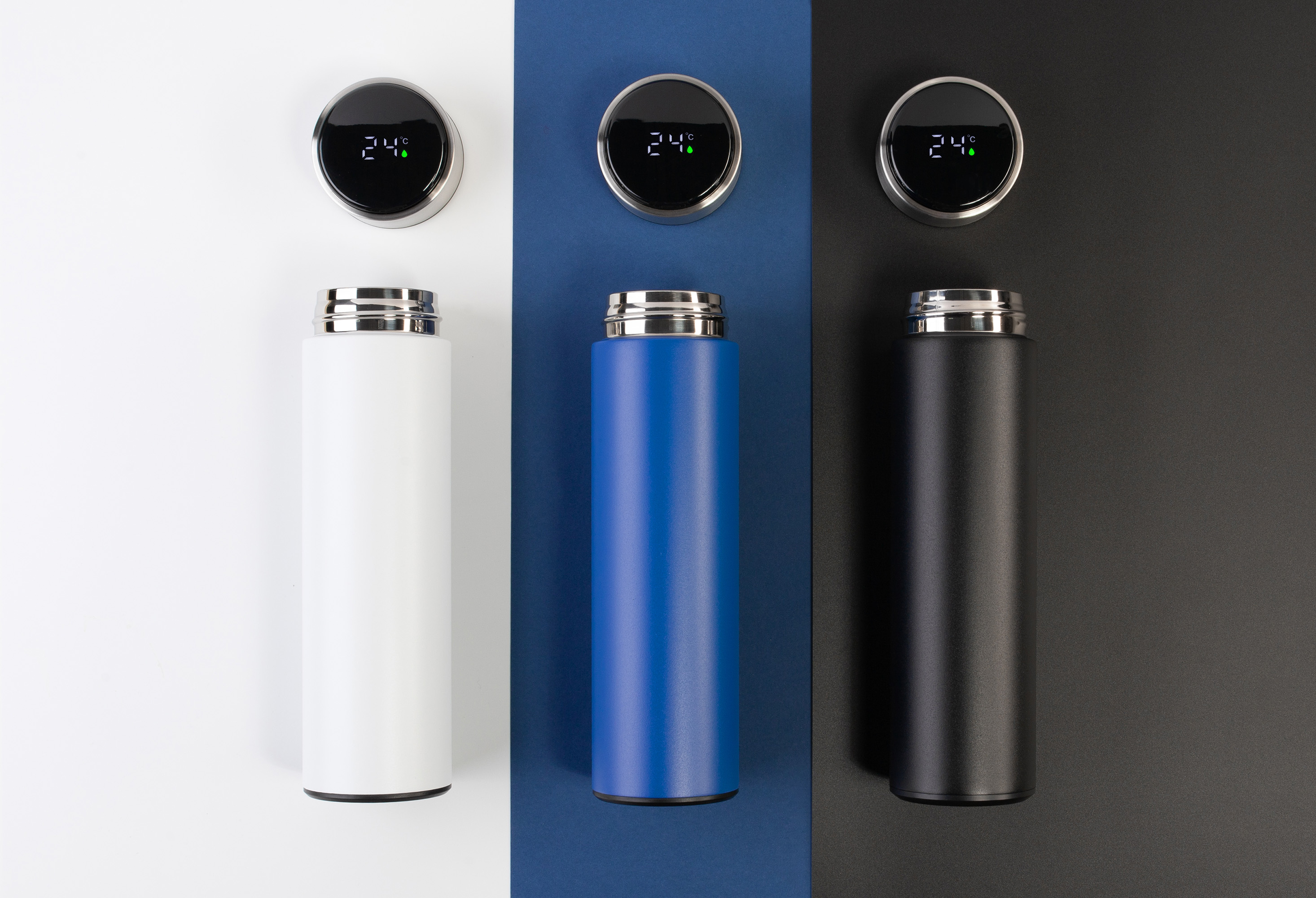 Термос "Бостон silver line" 500 мл с индикацией температуры, пудра-2