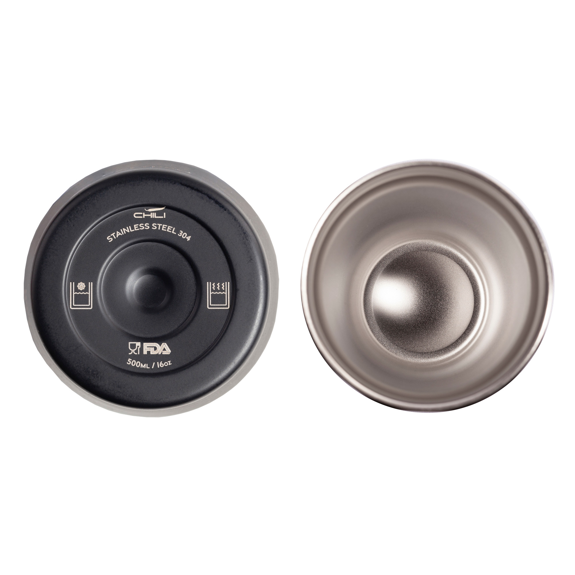 Термостакан "Calypso" 500 мл, покрытие soft touch, черный #-5